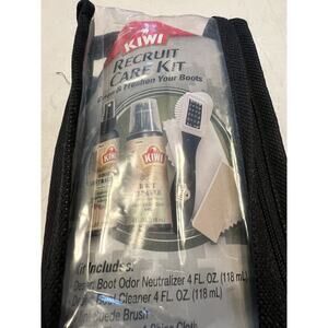 Vintage Unopened Kiwi Recruit Care Boot Cleaner Odor Neutralizer Kit w/ Brushes
